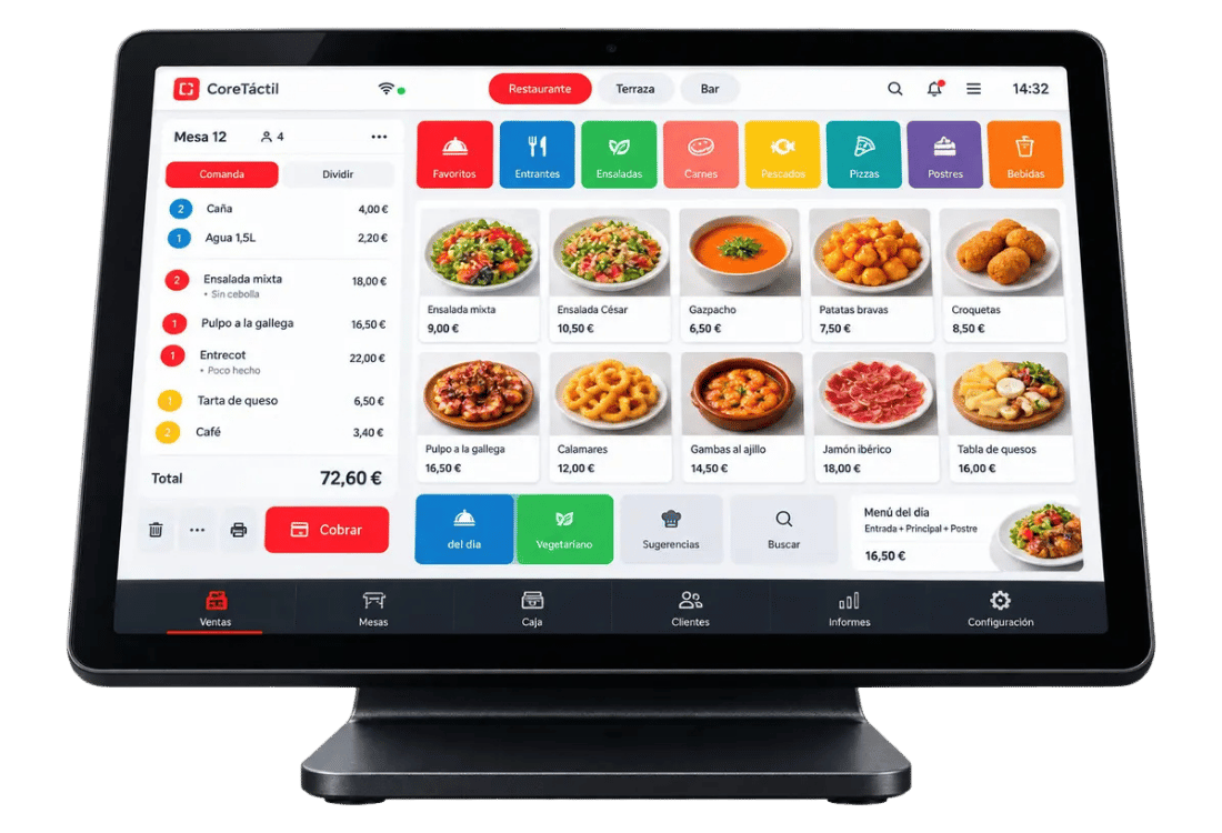 Software TPV CoreTáctil NEO para hostelería en Mallorca